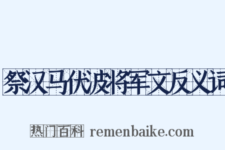 祭汉马伏波将军文反义词是什么意思的图片